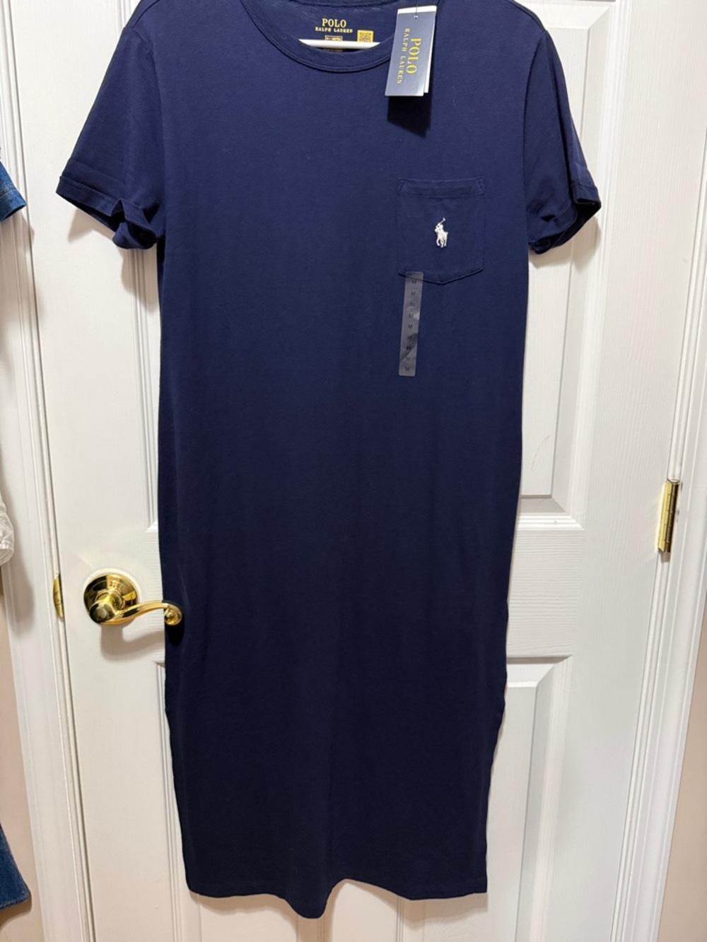 Polo by Ralph Lauren Navy Short-Sleeve Midi T-Shirt Dress